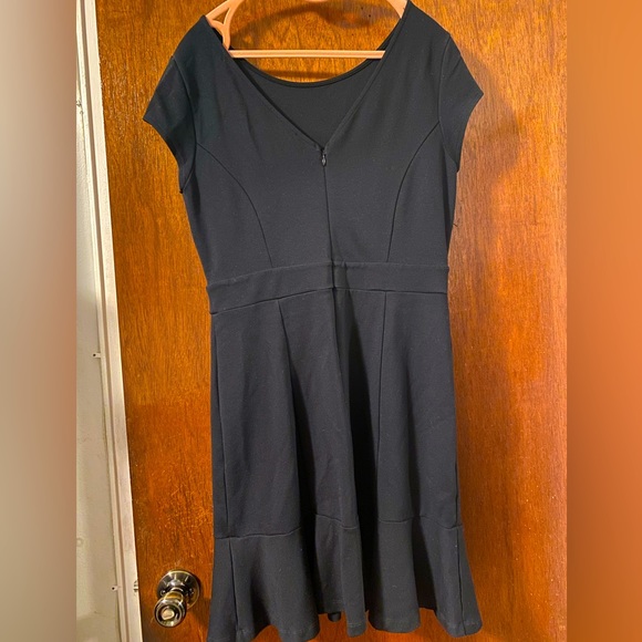 LOFT Black Ponte Flare Dress - Picture 2 of 3